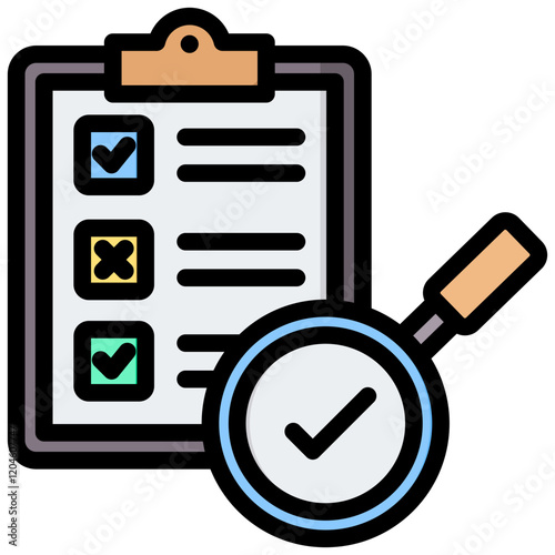 Evaluation Outline Color Icon