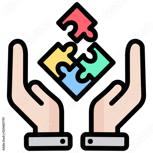 Problem Solving Outline Color Icon