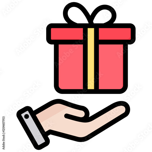 Gift Outline Color Icon