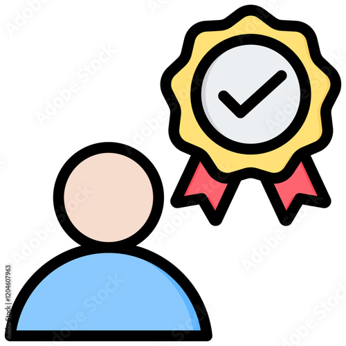 Credibility Outline Color Icon