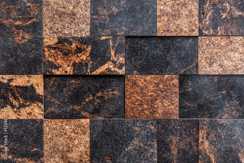 Abstract Brown and Black Granite Stone Tile Wall Texture