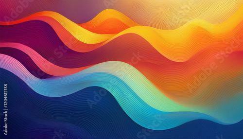 abstract background with colofrul gradient waves photo