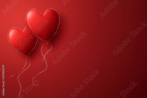 A red line heart design symbolizing love in a modern context. Ideal for Happy Women's Day, Mother's Day, Valentine's Day, and birthday greeting cards, offering an area for personal text.
