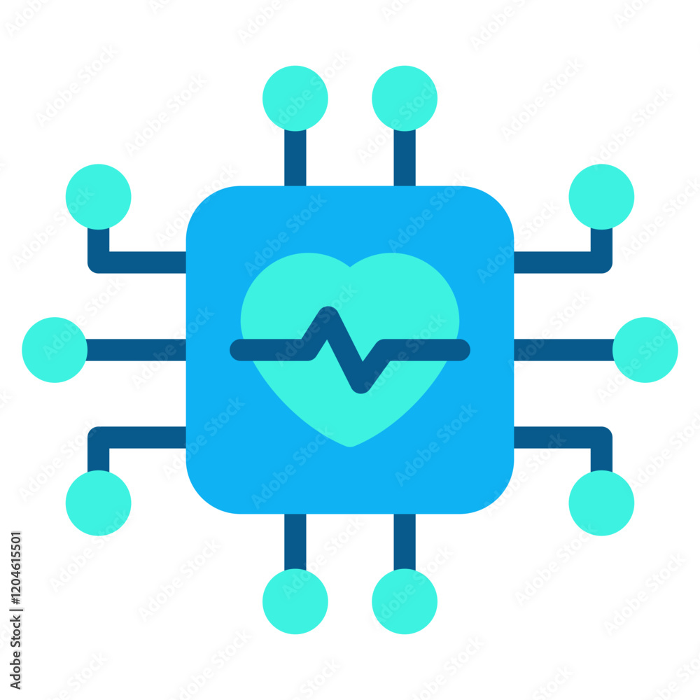 Healthcare Technology Circuit Icon Healthcare Technology Circuit Icon