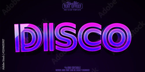 Disco editable text effect, customizable party and music 3d font style