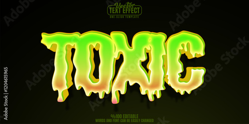 Toxic editable text effect, customizable waste and danger 3d font style