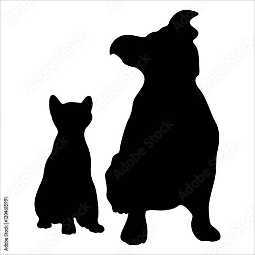 Animal Dog and Cat Bonding vector illustration