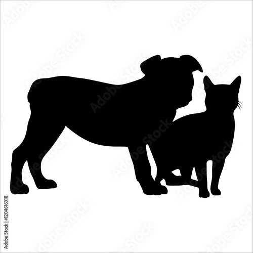 Animal Dog and Cat Bonding vector illustration