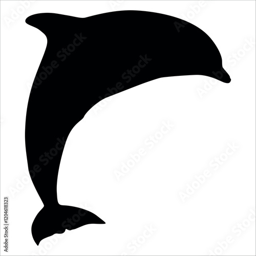 Black Animal Dolphin Vector illustration