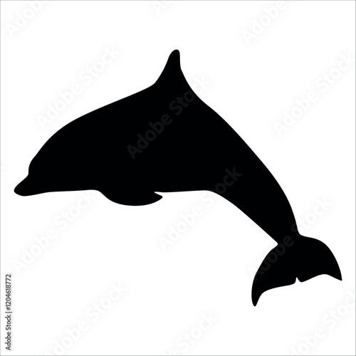 Black Animal Dolphin Vector illustration