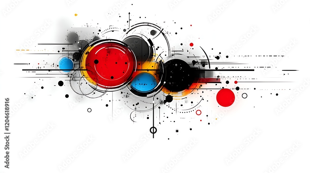 Obraz premium Abstract Colorful Circles Design with Geometric Elements