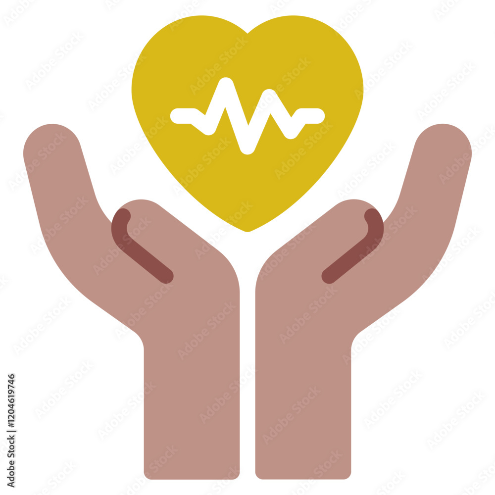 Obraz premium Heart Health Icon with Supporting Hands