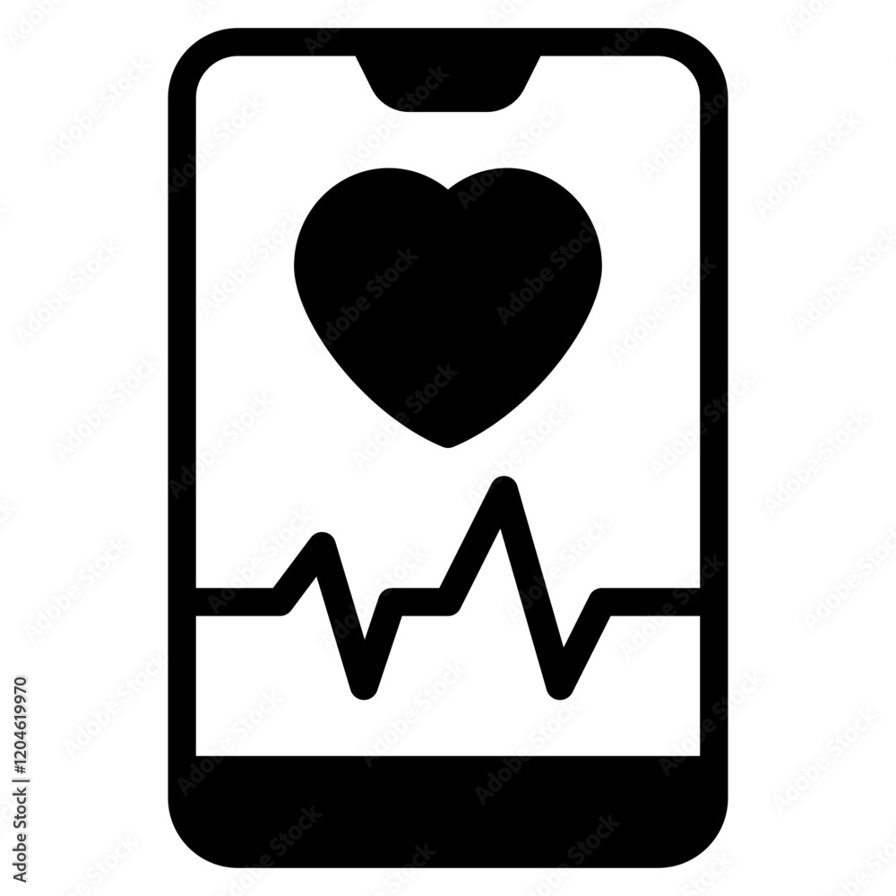 Health Monitoring Smartphone Interface Icon Health Monitoring Smartphone Interface Icon