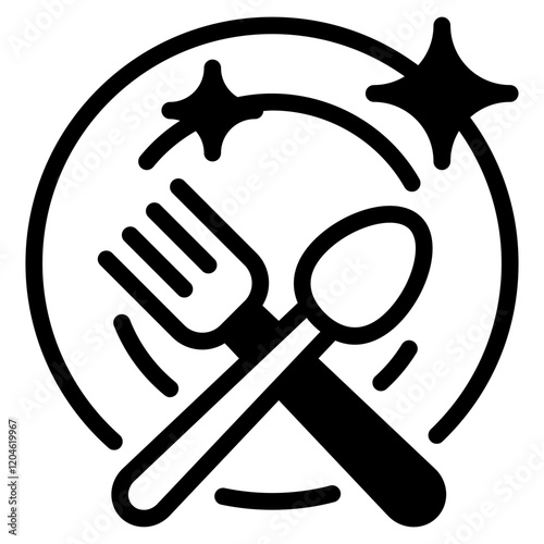 Minimalist Fork and Spoon Icon for Dining Apps
