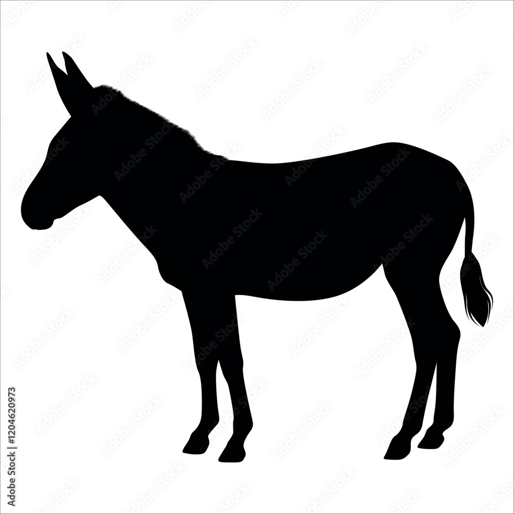 Fototapeta premium Animal Donkey Silhouette Vector illustration