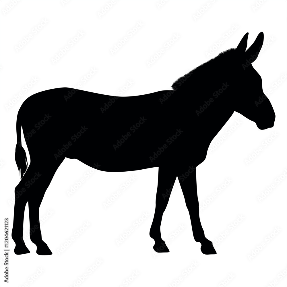 Obraz premium Animal Donkey Silhouette Vector illustration