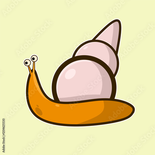 illustration graphic vector of design draw cute snail Suitable for children