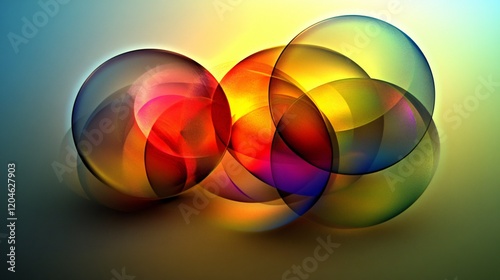 Abstract Colorful Interlocking Spheres Background