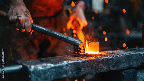 blacksmith working in the anvil