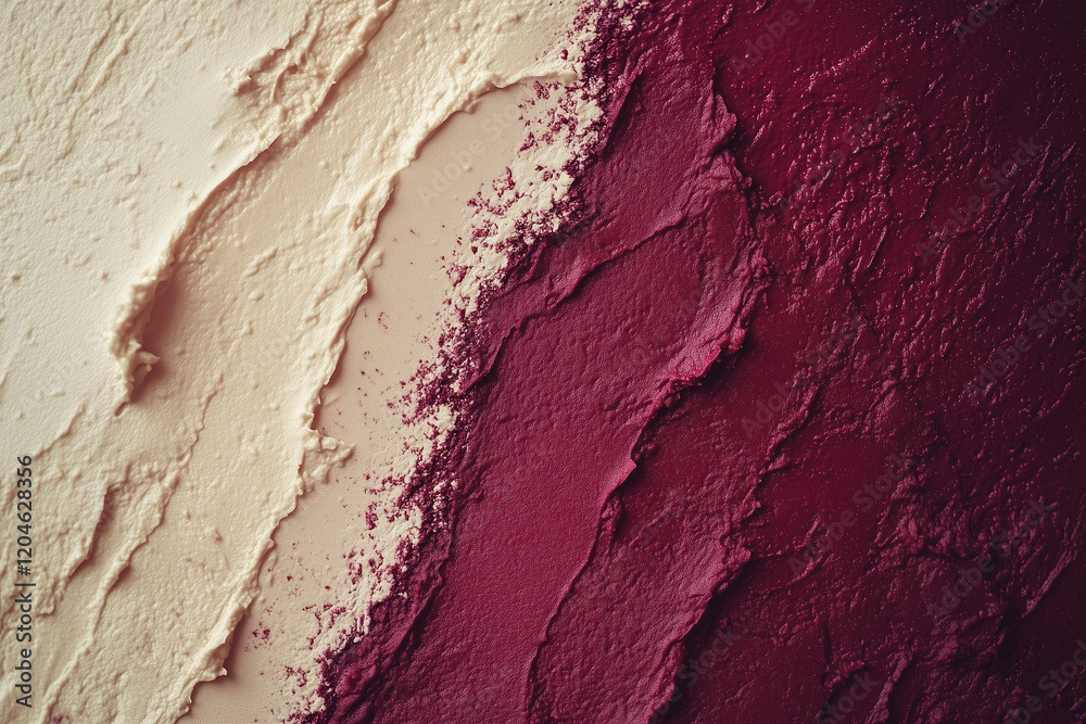 Fototapeta premium Solid maroon at the top diffusing into beige at the bottom, creating a calming color gradient