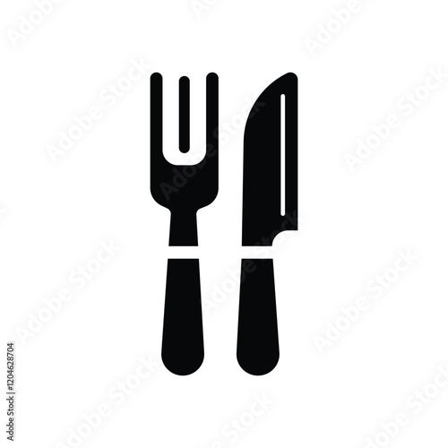 Fork and knife icon logo design template isolated illustration