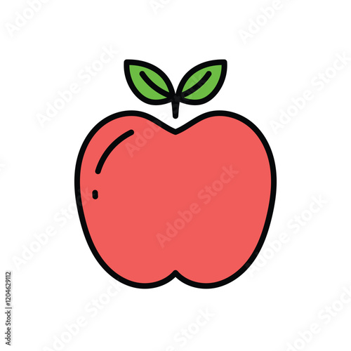 Apple fruit icon logo design template isolated illustration