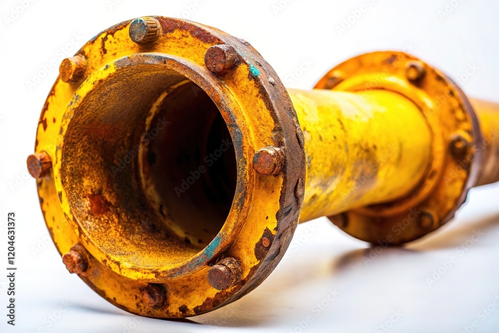 Rusty Pipe Yellow Paint - Vibrant Industrial Texture Rusty Pipe Yellow Paint - Vibrant Industrial Texture