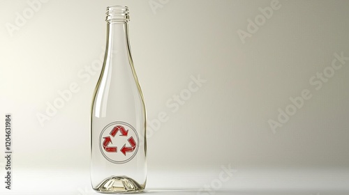 Global Recycling Day Environment Sustainability Reuse Global Recyclable glass bottle with eco-friendly symbol. photo