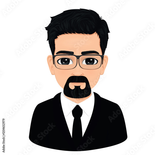 Portrait or face of middle-aged man with a beard
