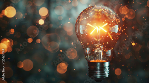 light bulb on red background