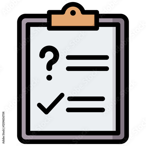 Questionnaire Outline Color Icon
