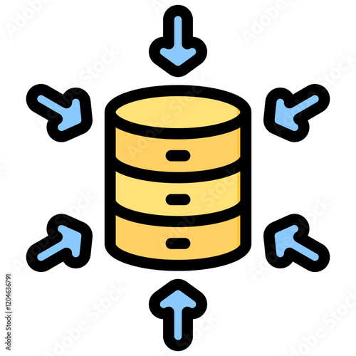 Data Aggregation Outline Color Icon