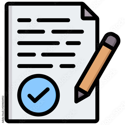 Informed Consent Outline Color Icon