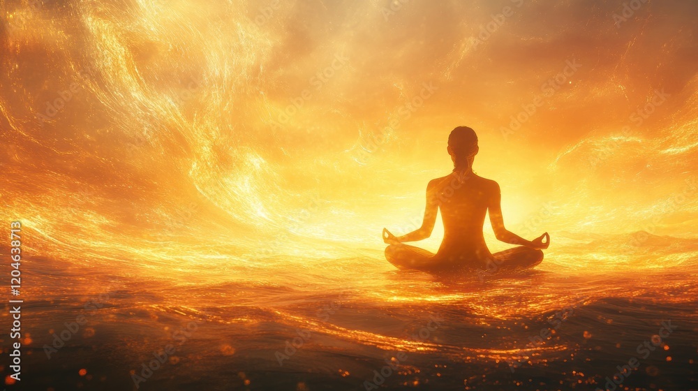 A person is doing medication with tranquil peaceful settings. A person is doing medication with tranquil peaceful settings.