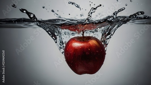 red-apple in water splash