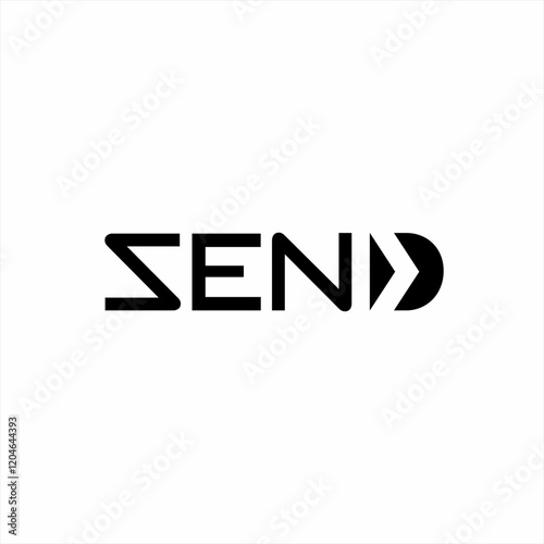 Design the word "Send" with the concept of a sent symbol on the letter D.