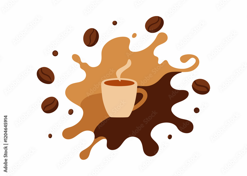 Obraz premium coffee cup and beans white background