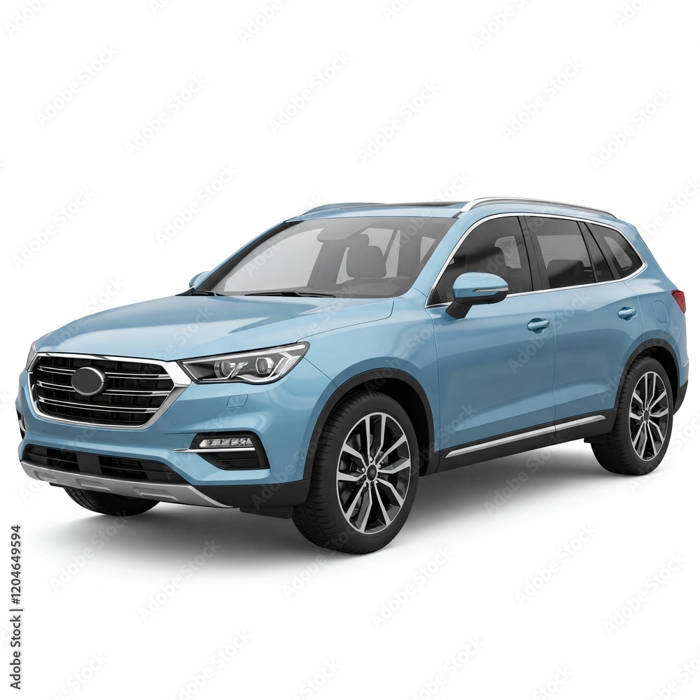 Isolated metallic SUV on white background easily removable. Isolated metallic SUV on white background easily removable.