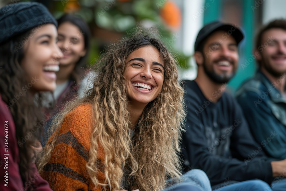 Community Gathering Brings Laughter and Joy Among Diverse Friends Outdoors on a Sunny Day. Generative AI Community Gathering Brings Laughter and Joy Among Diverse Friends Outdoors on a Sunny Day. Generative AI