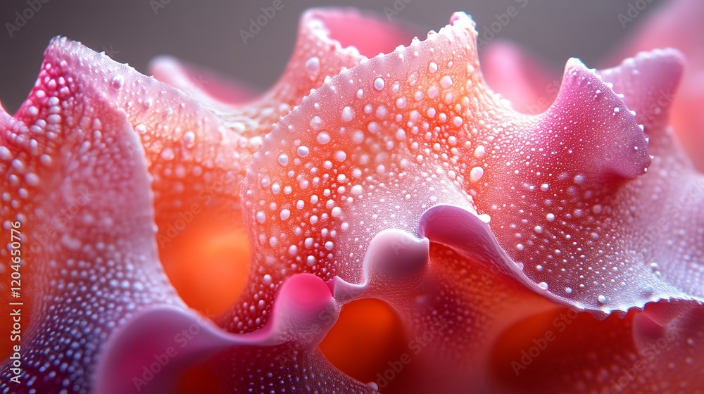 Dewdrops on a Pink and Orange Flower Petal Dewdrops on a Pink and Orange Flower Petal