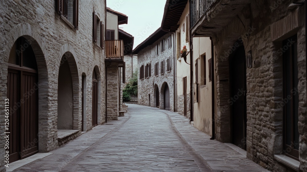A quiet, cobblestone street lined with stone archways and rustic buildings, evoking a sense of Old World charm and nostalgia. A quiet, cobblestone street lined with stone archways and rustic buildings, evoking a sense of Old World charm and nostalgia.