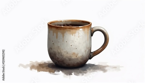 Rustic ceramic coffee mug with hand-painted texture