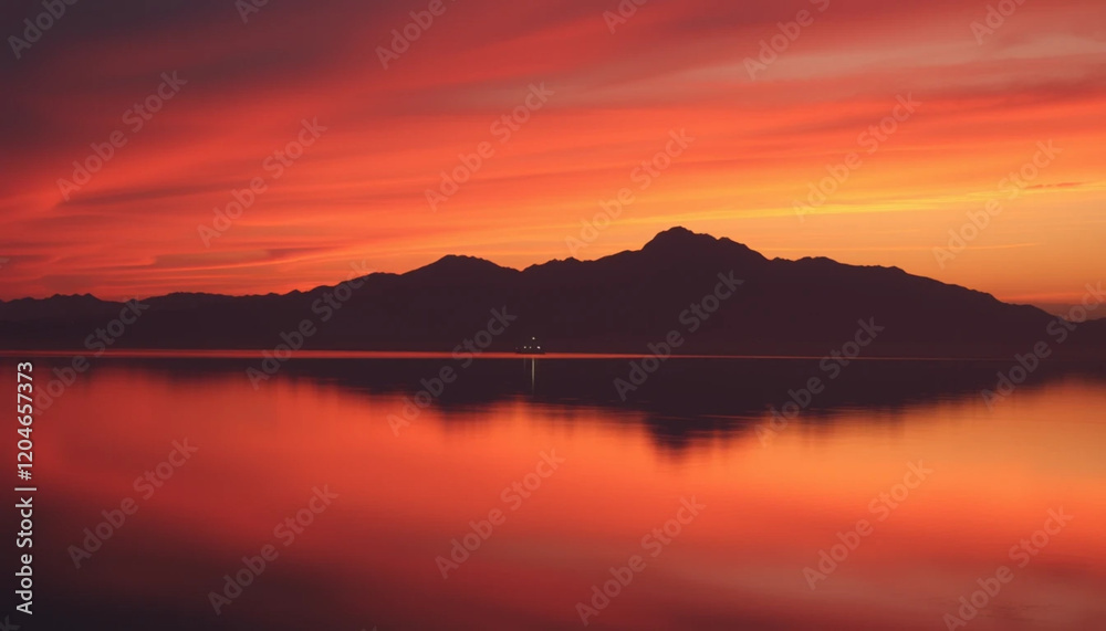 Fototapeta premium sunset over the lake