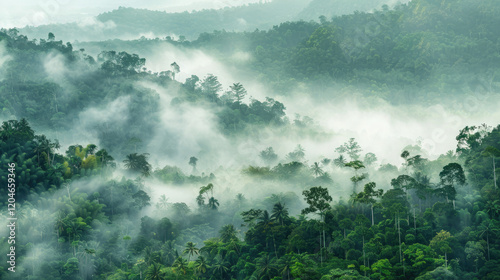 misty morning in the mountains