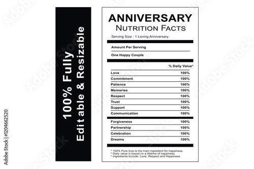 Anniversary Nutrition Facts Label Best Practices for the Health-Conscious, anniversary celebration facts, party facts label, celebration label design, anniversary label ideas, special occasion facts
