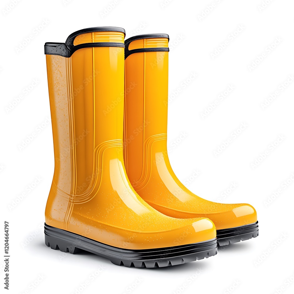 Rain boots isolated on white background Rain boots isolated on white background