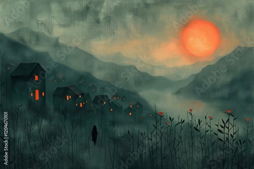 sunset over the mountains