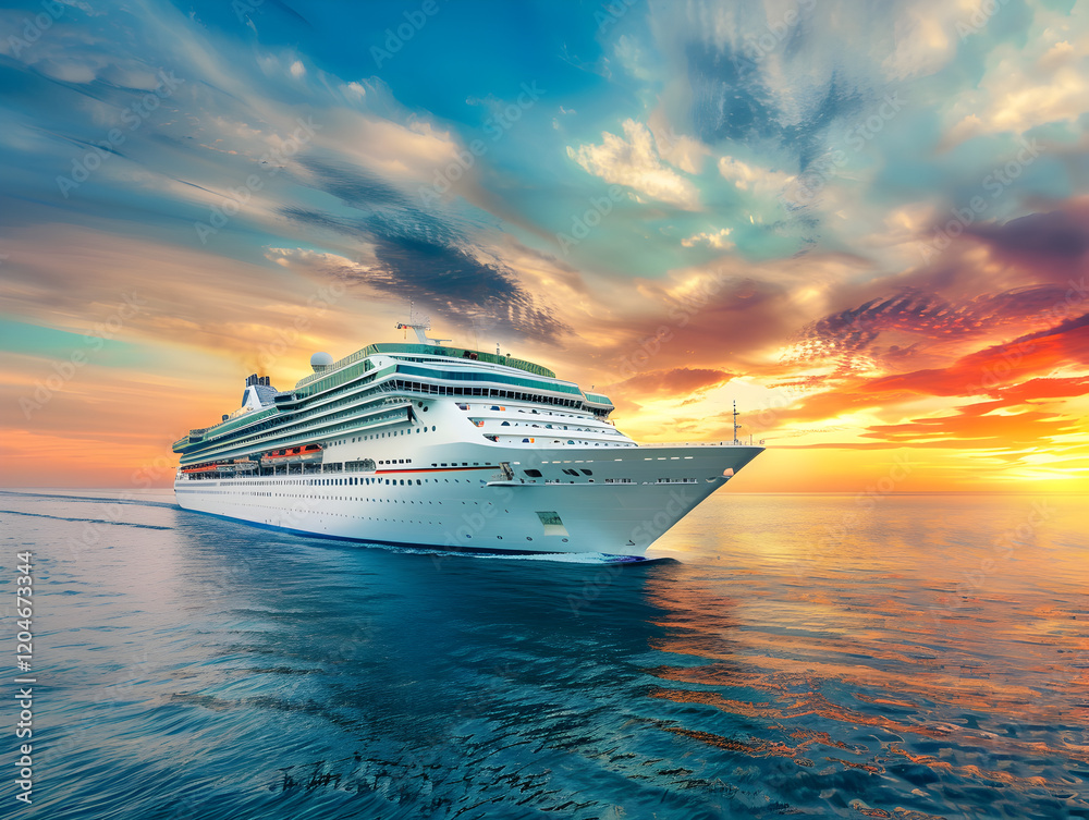 Naklejka premium cruise ship in the ocean