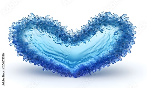 Wallpaper Mural Blue water heart shape, splash, 3D render. Torontodigital.ca