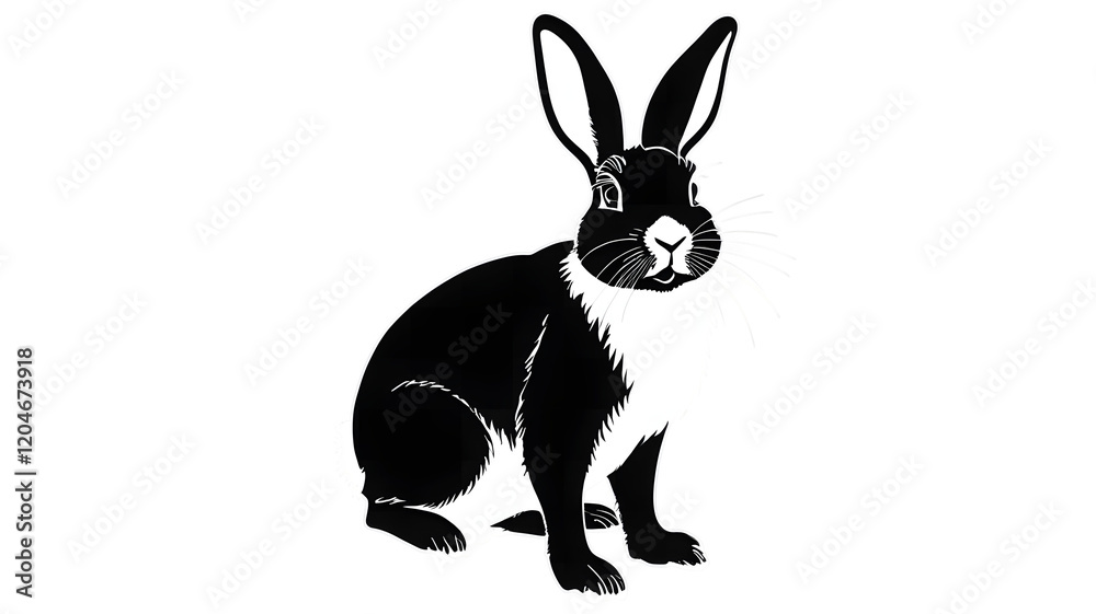 Obraz premium white rabbit isolated on white background